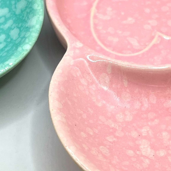 Shawnee Vintage RETRO Pottery 1950s  Bridge set of 4 ashtrays cup holders ..🧚🏻 - Picture 5 of 6